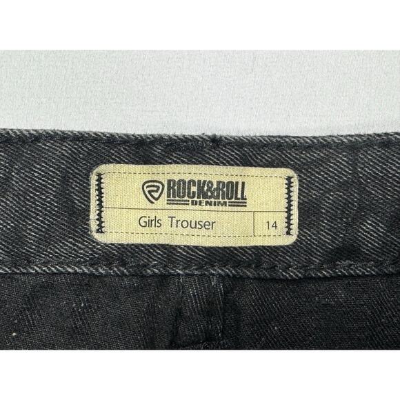 Rock & Roll Denim Youth Girls Trouser Leopard Print Black Jeans - 14 (26x30.5) - Picture 3 of 6